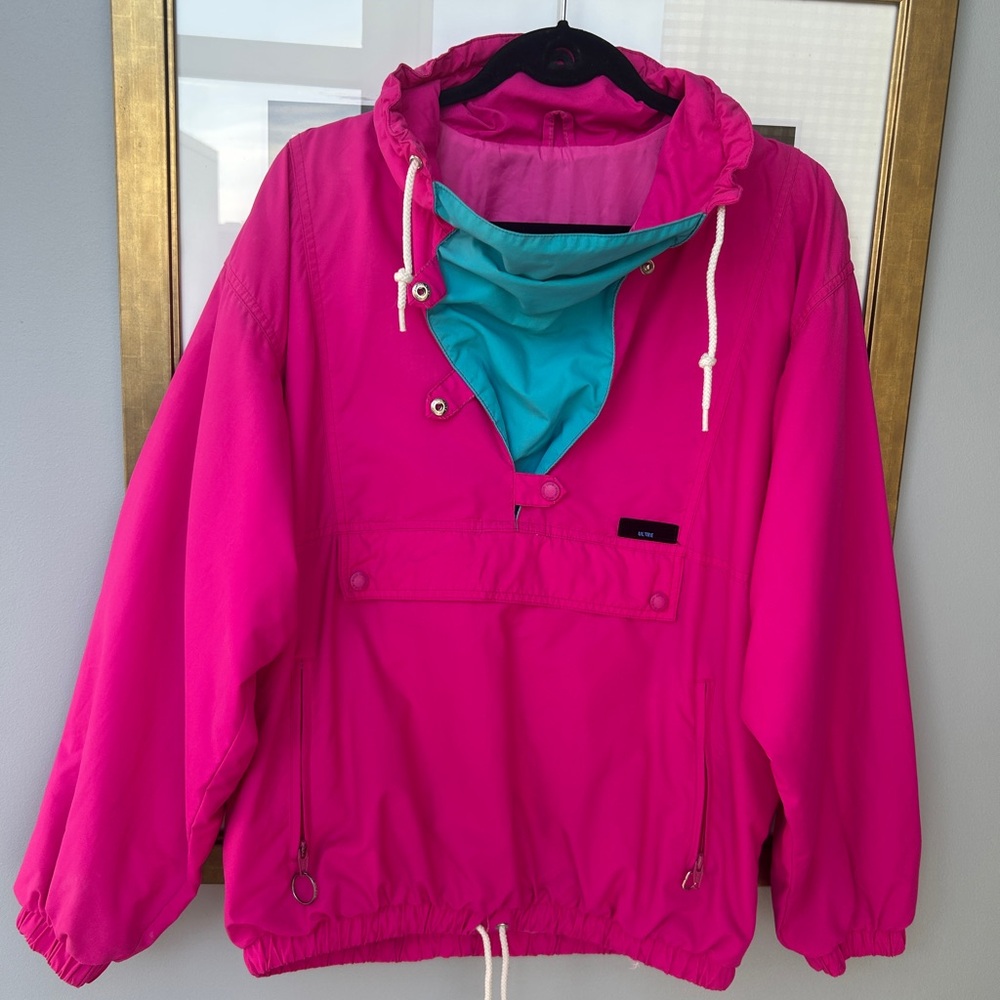Sun Ice Pink and Blue Raincoat with Hood and Water-Resistant Fabric